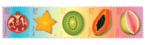 Tropical Fruit Stamps