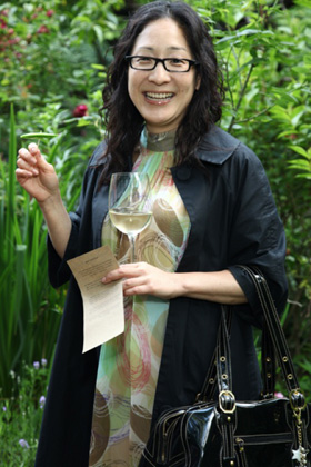 Cynthia Sin-Yi Cheng with marinated sugar snap pea