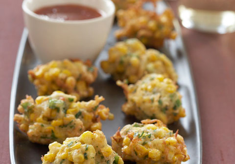 Spicy Thai crab and sweet corn fritters