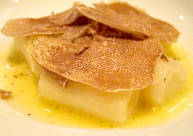 Gnocchi with white truffles at Lincoln