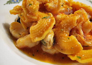 Osteria Morini's creste seafood pasta