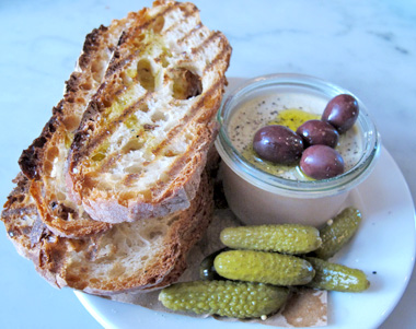 Chicken liver pate at Buvette