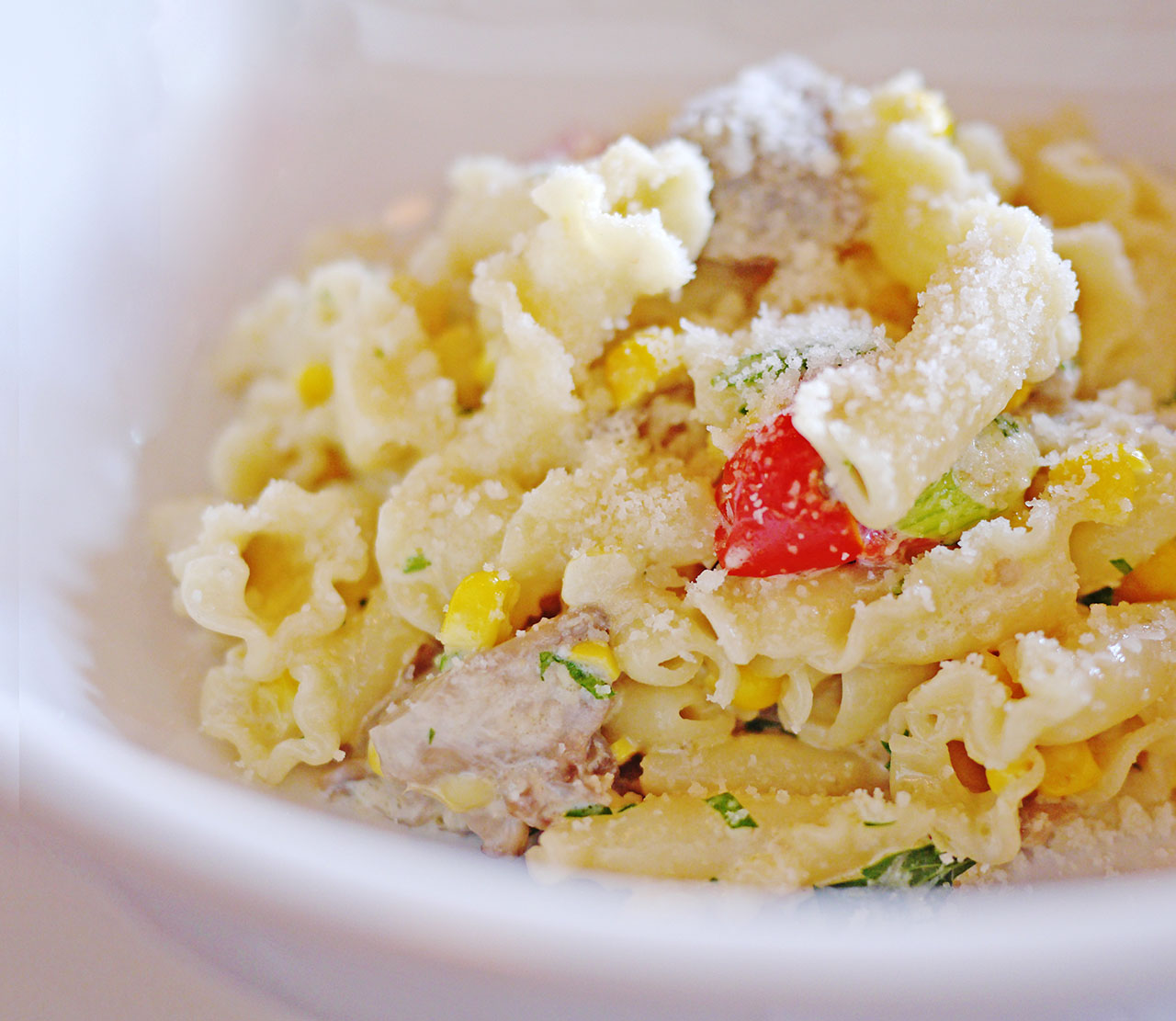 Campanelle with Jersey Corn and Maitake Mushrooms / Celia Sin-Tien Cheng