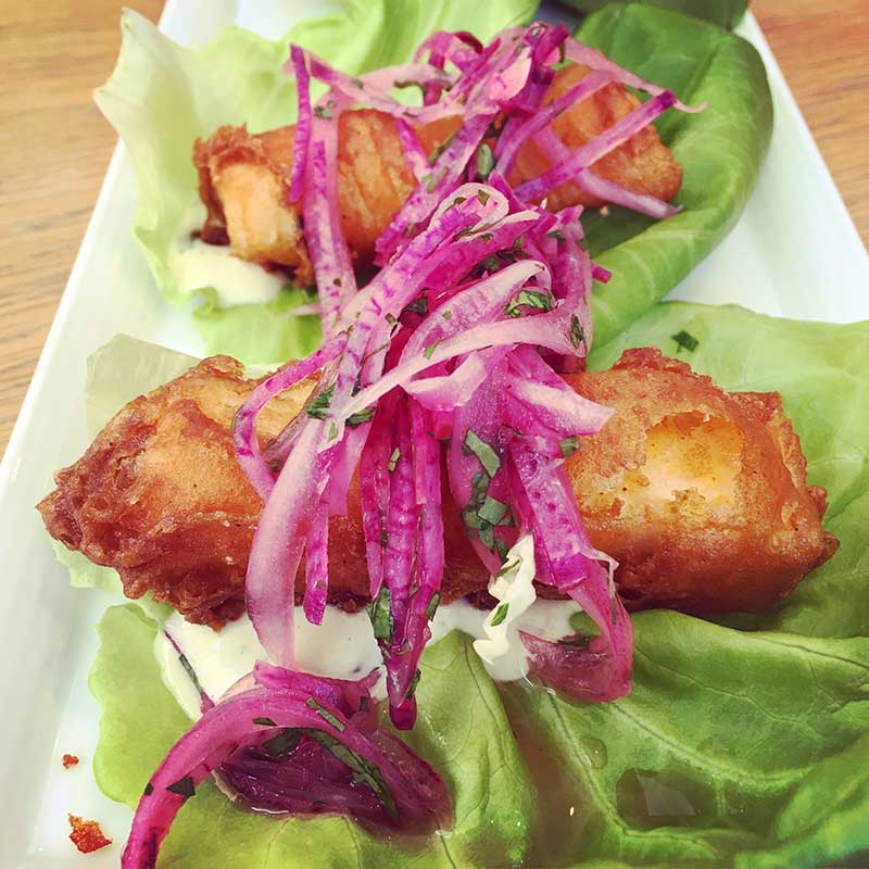 Fried Fish Taco Wraps at Untitled / Celia Sin-Tien Cheng