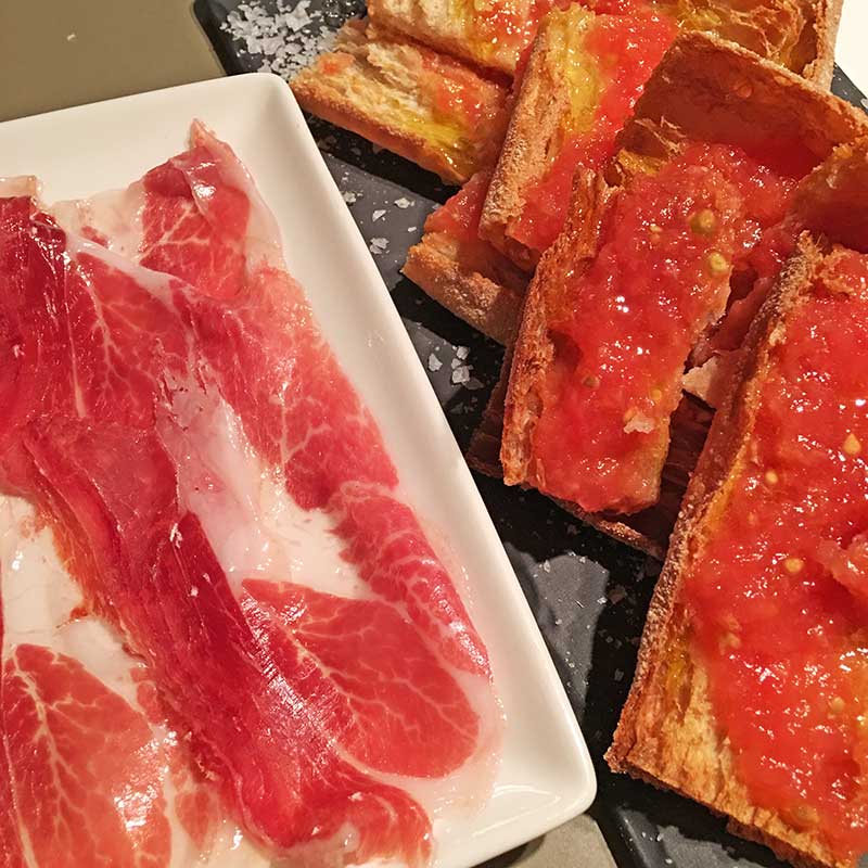 Jamon and Pan Con Tomate at Restaurante Narru